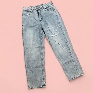 h&m ultra high waist 90s baggy jeans light stone wash